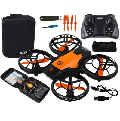Aku. LED dron za početnike 12cm narančasti