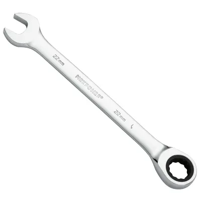 MAXPOWER 22 mm kombinirani ključ s 72-zupčastom ragljom, 12-kutni zupčasti ključ, kovan i toplinski obrađen kromirani V čelik, metrički, kromirani