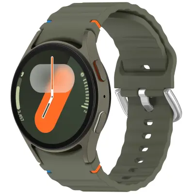Samsung Watch 7 Valovita narukvica - Srebrna kopča (otporna na blijeđenje) - Army Green Army Green