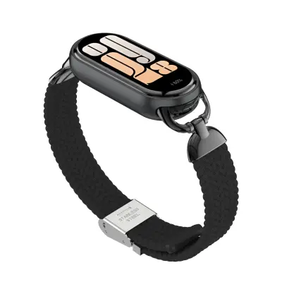 Stilski pleteni remen s kopčom za Xiaomi Mi Band 9/10 Crna