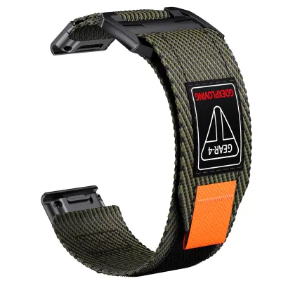 Remen od tkanog najlona s brzim prihvaćanjem 26 mm za Garmin Fenix 7 Vojnička zelena