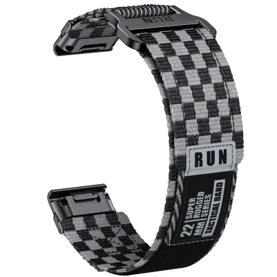 Garmin Fenix 8 Najlonska tkana narukvica - Crno-siva Crno-siva