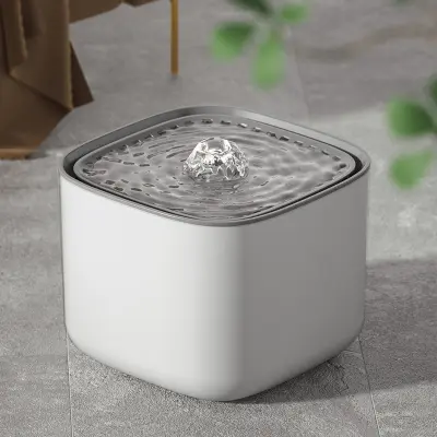 Fontana za vodu za kućne ljubimce - 3L, automatski filter, tiha, sivo-bijela Sivo-bijela