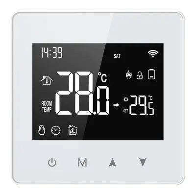 Pametni WiFi termostat WT198 za kontrolu bojlera na vodu/plin Bijela