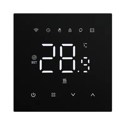 Pametni WiFi termostat za električno podno grijanje Crna