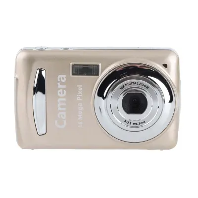 Digitalni fotoaparat, 1080P 16MP, kompaktan s 2,4-inčnim zaslonom, 16X, 32G kartica Zlatna