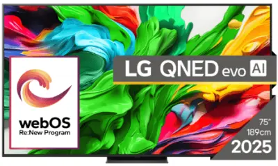 TV LG 75QNED86A3A 190.5cm (75"), QNED, 4K UHD 120Hz, Smart TV, webOS