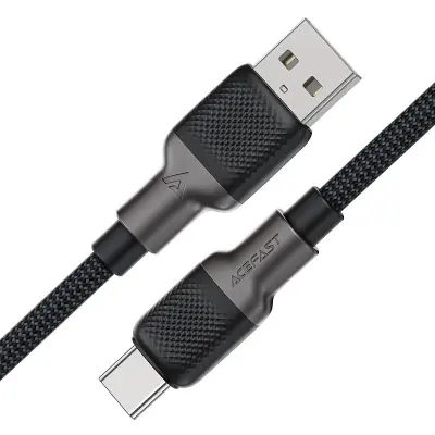 Kabel Acefast USB-A na USB-C Silicon Braid crni