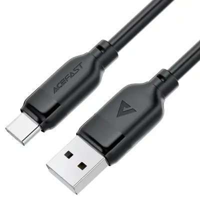 Kabel Acefast USB-A naUSB-C TPE crni