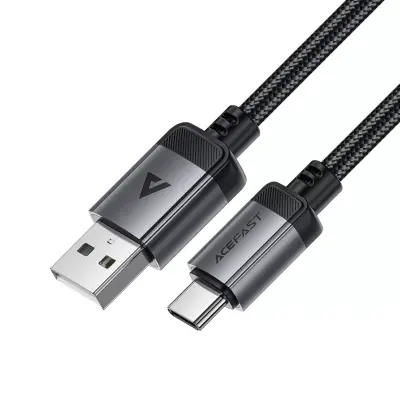 Kabel Acefast USB-A na USB-C aluminijski crni