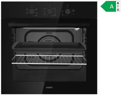 Ugradbena pećnica VIVAX BO-606FTM G, 65 l, 6 funkcija, crna