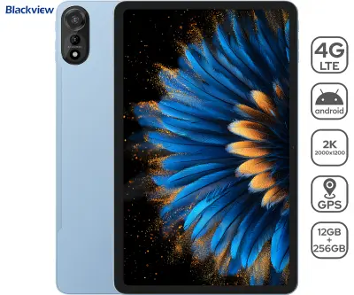 Tablet BLACKVIEW Set Mega 2 Plava 12/256GB LTE 12" Gratis Cover, Stylus Pen, Tipkovnica, Bežični miš, Punjač