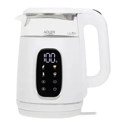 ADLER AD 1305-WS kuhalo za vodu, 2200 W, 1,7 l, LED, bijelo-srebrno