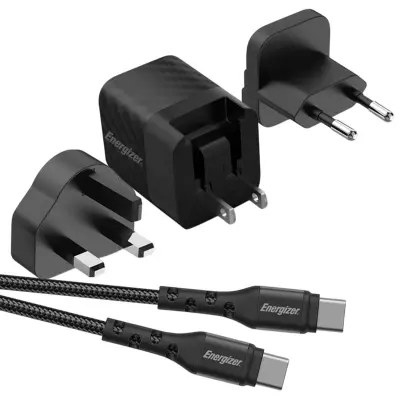 Punjač GaN za zid 4A USB-C s više utičnica EU / UK / US 20W s kabelom