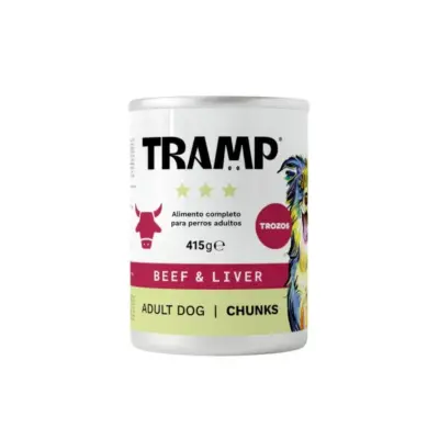 Tramp 3* Komadići govedine i jetre za pse - Komadići govedine i jetre za odrasle pse, 8 x 415 g
