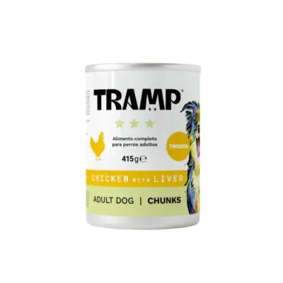 Tramp 3* Komadići piletine s jetrom za pse - Komadići piletine s jetrom za odrasle pse, 8 x 415 g