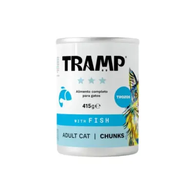 Tramp 3* Mačji komadići s ribom - Komadići ribe za odrasle mačke, 8 x 415 g