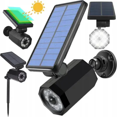Solarna LED lažna kamera i svjetiljka sa senzorom pokreta i sumraka