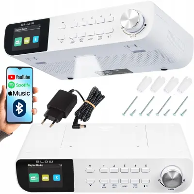 FM LED viseći kuhinjski radio LCD Bluetooth DAB+ bijeli