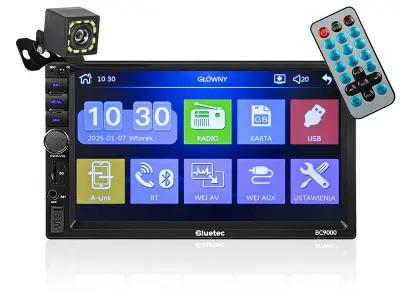 BLUETEC BC9000 2DIN 7" automobilski radio + kamera za vožnju unatrag