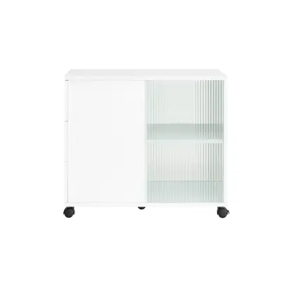 Stolić za Dnevni Boravak Modernog Dizajna s Pločom od Kaljenog Stakla Bijela 60x60x45cm FBT141-W