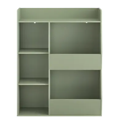 Dječja Knjižnica Montessori Stil s 5 Pretinaca Zelena Visina 104cm KMB55-K-GR