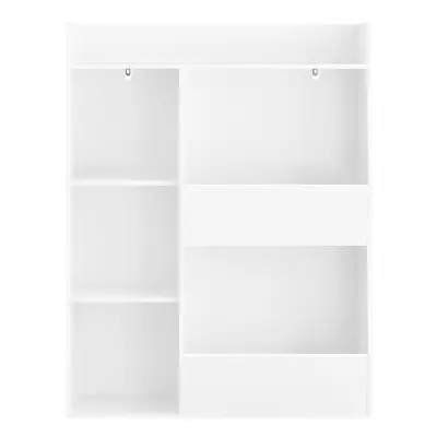 Montessori Dječja Knjižna Ormarica s 5 Otvorenih Pretinaca Bijela 104x30x104cm KMB55-K-W