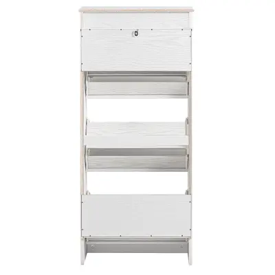 Funkcionalni Ormar za Cipele s Preklopnim Vratima Bijela 53x24x118cm FSR94-WG
