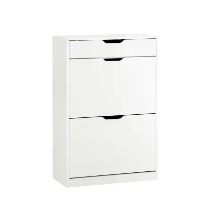 Funkcionalni Organizator za Cipele s Kosim Ladicama i Podešavajucim Policama Bijela 80x30x100cm FSR1