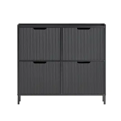 Zatvoreni Ormar za Cipele s Okretnim Ladicama Crna 19x80x100cm FSR177-L-SCH