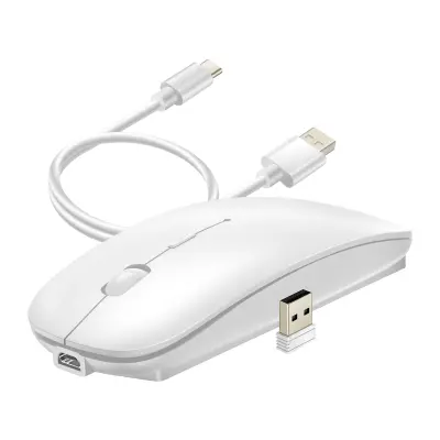 Bežični Bluetooth miš i USB 2.4G Dongle Kompaktni punjivi