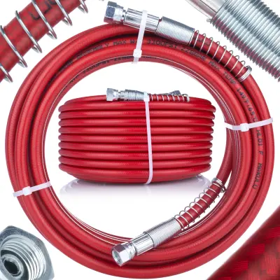 Čelično Crijevo Za Airless Rasprsivac 30m Crveno – Max. Tlak 228 Bar | 1/4" Navoj