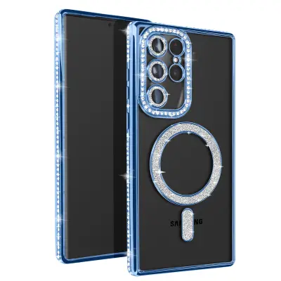 Dijamantna maska za Samsung Galaxy S23 Ultra MagSafe s obrubom od cirkona