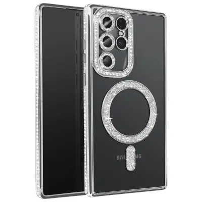 Dijamantna maska za Samsung Galaxy S25 Ultra MagSafe Kontura Strass