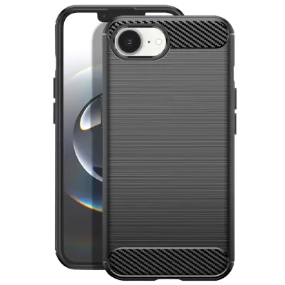 Maska za iPhone 16e Silikonska s dizajnom brušenog karbona