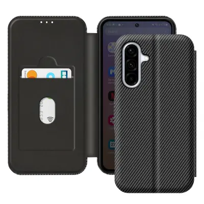 Etui od karbona za Samsung Galaxy A36 s držačem za kartice i anti-RFID zaštitom