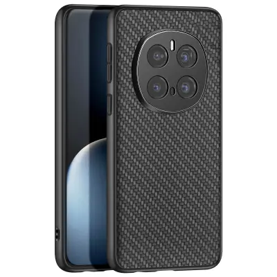 Karbonska maska za Honor Magic 7 Pro, tkana koža, silikonski rub
