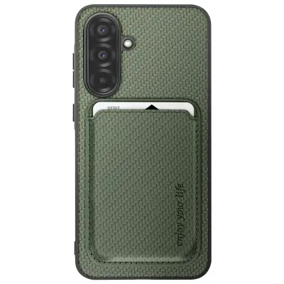 Maska za Samsung A56, magnetski držač kartica, karbonska vlakna