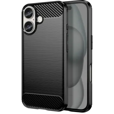 Maska za iPhone 16 Plus otporna na udarce dizajn brušenog karbona