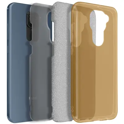 Maska za Xiaomi Redmi Note 9 odvojive šljokice polutvrdi silikon zlatna