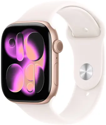 Apple Watch Series 11 GPS 42mm Rose Gold Aluminium Case with Light Blush Sport Band - M/L