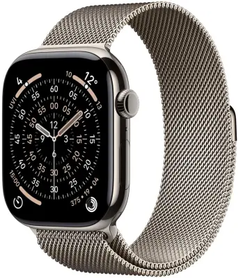 Apple Watch Series 11 Cellular 42mm Natural Titanium Case with Natural Milanese Loop