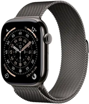 Apple Watch Series 11 Cellular 46mm Slate Titanium Case with Slate Milanese Loop - M/L