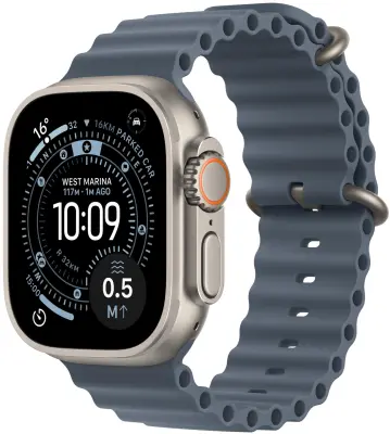Apple Watch Ultra 3 Cellular 49mm Natural Titanium Case with Anchor Blue Ocean Band