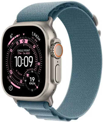 Apple Watch Ultra 3 Cellular 49mm Natural Titanium Case with Light Blue Alpine Loop - Small