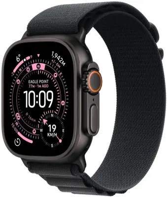 Apple Watch Ultra 3 Cellular 49mm Black Titanium Case with Black Alpine Loop - Small