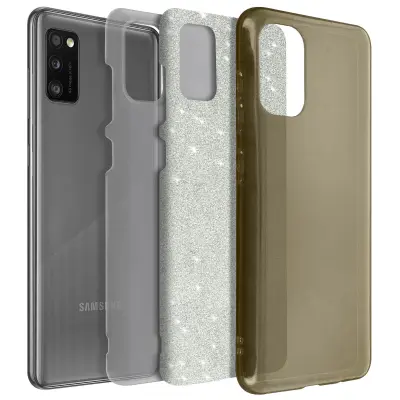 Maska za Samsung Galaxy A41 odvojive šljokice polutvrdi silikon zlatna