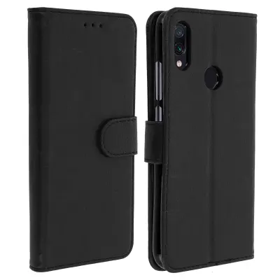 Maska Xiaomi Redmi Note 7 Novčanik s funkcijom stalka - crna