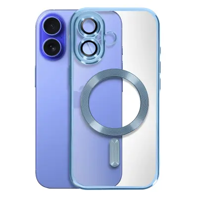 MagSafe maska za iPhone 16 silikonska kromirani rub