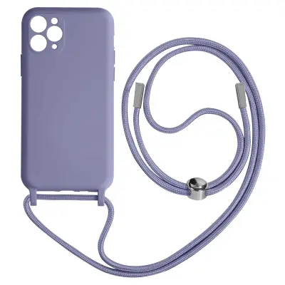 Maska s uzicom iPhone 11 Pro Polutvrda Traka za vrat 80cm Lavanda